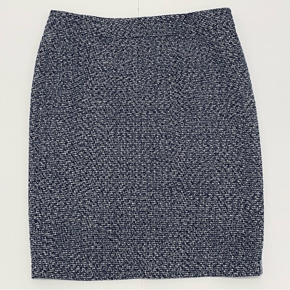 Calvin Klein Textured Navy and White Women's Pencil Skirt size 14 (34in)